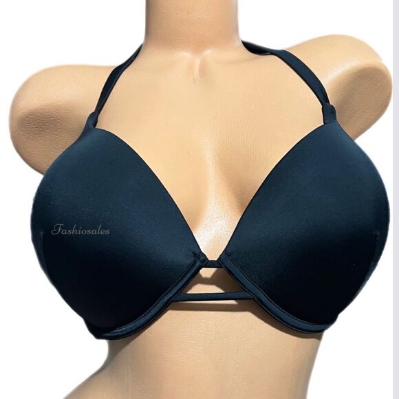 Victorias Secret Swim Bombshell Add-2-Cups Push Up Padded Bikini Top Bra Black - Picture 2 of 11